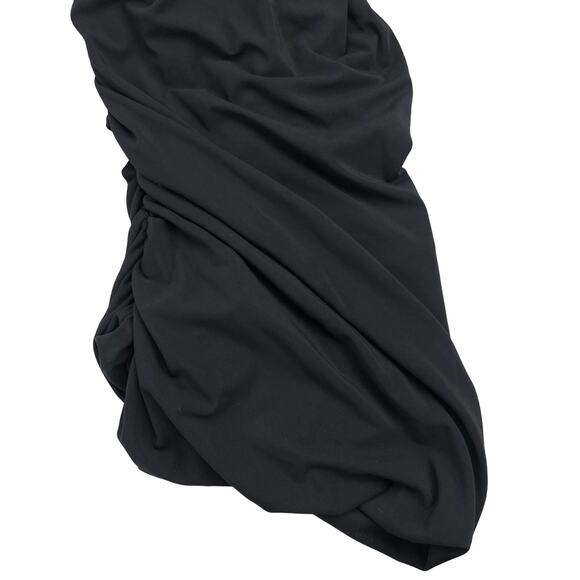 TEN BABATON Aritzia Veritgo Midi Body Hugging One Shoulder Dress Sz 2XS Black - Picture 7 of 9
